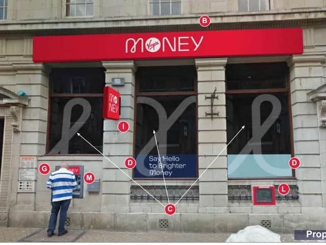 The Virgin Money branding.
