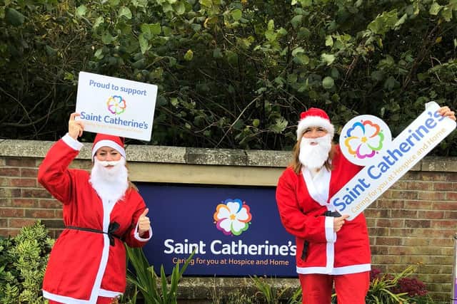 Hospice staff getting ready for Santa Dash 2020.