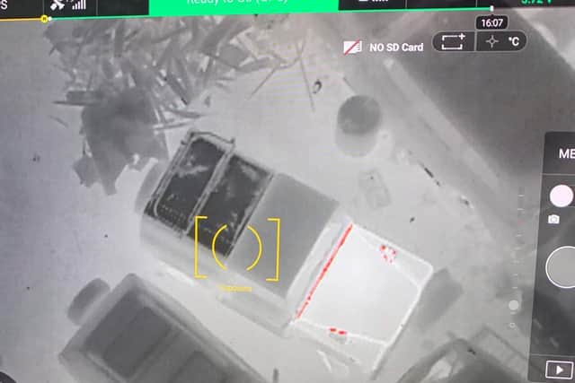 Drone image of the stolen Land Rover.