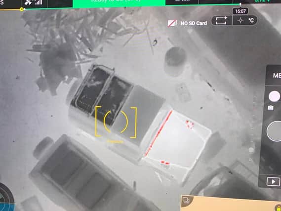 Drone image of the stolen Land Rover.