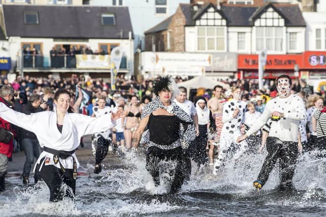 People previously taking part in the Scarborough Lions New Year's Day Dip.