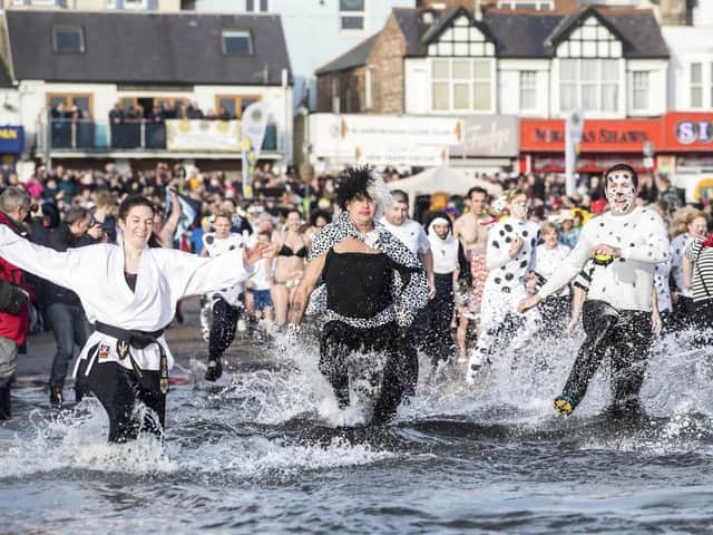 People previously taking part in the Scarborough Lions New Year's Day Dip.
