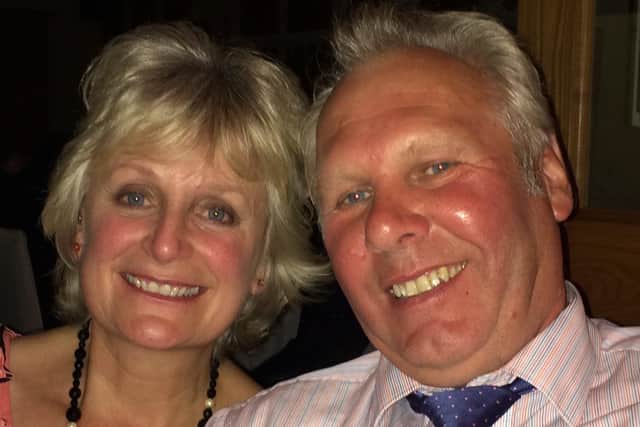 Mark and Jenny Rooke. Jenny was looked after by Saint Catherine’s. Photo by Richard Ponter
