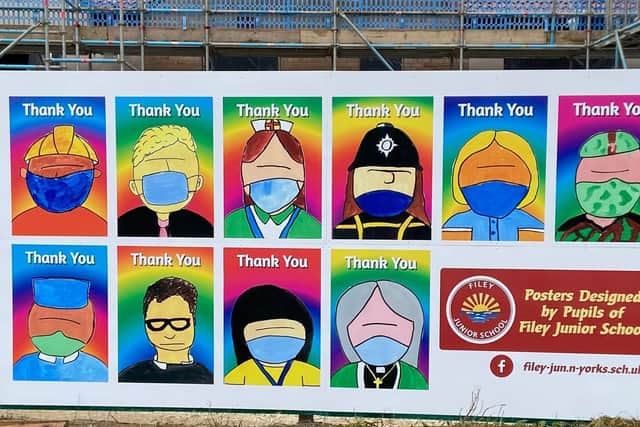 The thank you art by Filey Junior School pupils.