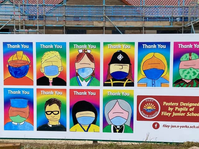 The thank you art by Filey Junior School pupils.