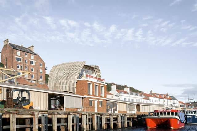 How the hatchery would be seen from the harbour.