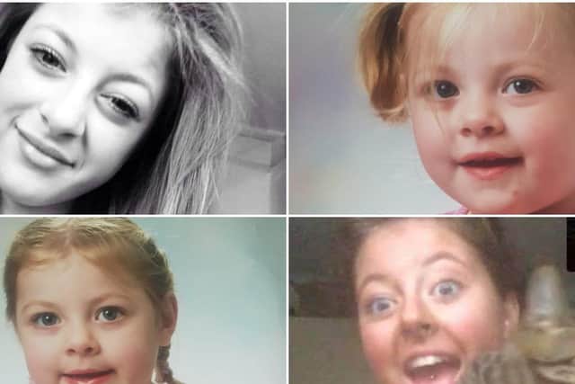 Four images of Leah, released by police.