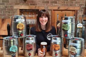 Susie Freeman with a selection of mini casks.