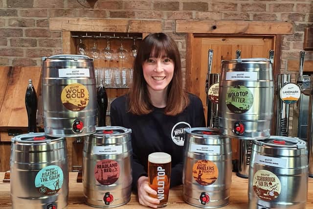 Susie Freeman with a selection of mini casks.