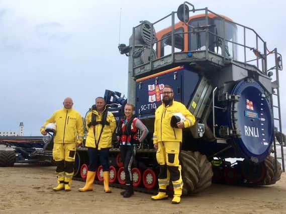 Grace with members of Scarborough RNLI