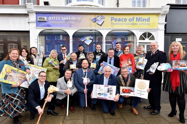 Local businesses and organisations launch the Christmas toy appeal with Nigel Wood - Photo: Richard Ponter