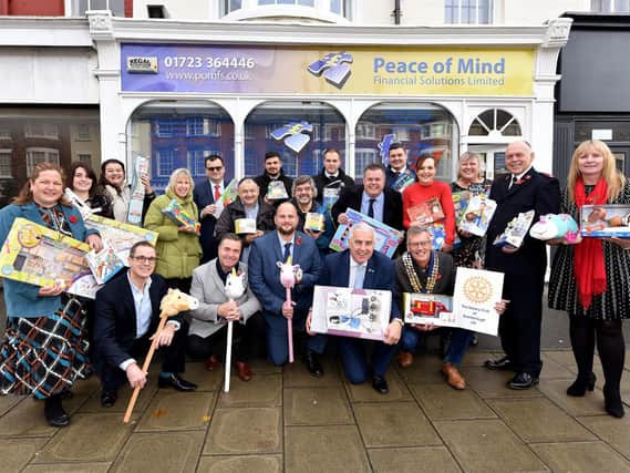 Local businesses and organisations launch the Christmas toy appeal with Nigel Wood - Photo: Richard Ponter