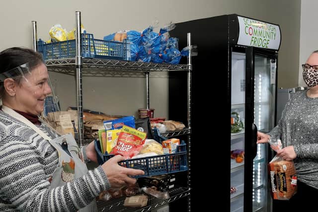 Mel and Yvonne Parry at the community fridge