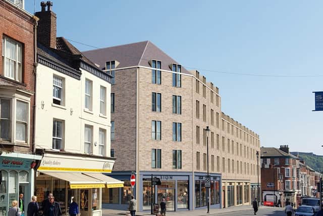 Artist's impression of the £22m accommodation and shops development.