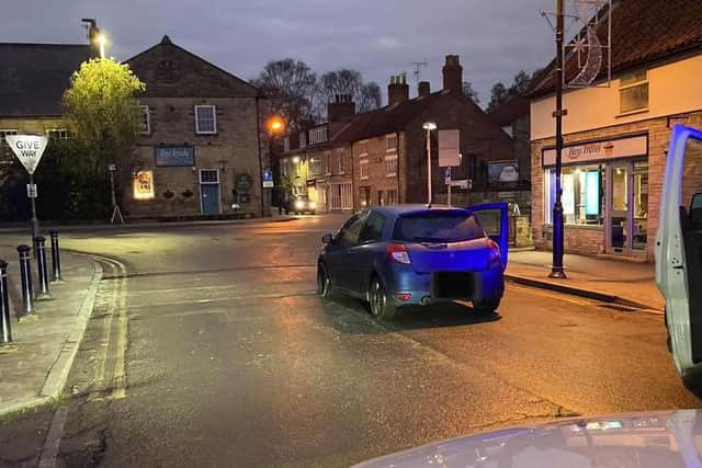 Police arrested the driver of this car found abandoned in Pickering on suspicion of drug driving