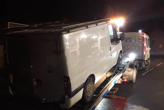 Police seized this van as it was leaving Pickering.