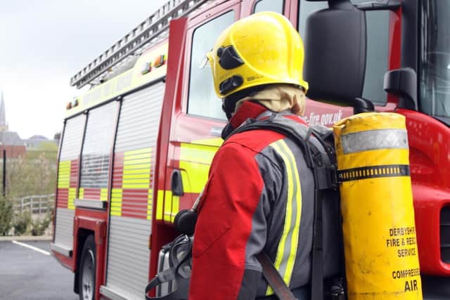 Firefighters were called to a blaze in flats in Whitby,
