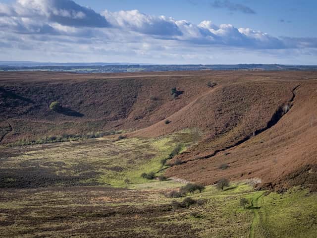 A vehicle left the road near the Hole of Horcum.