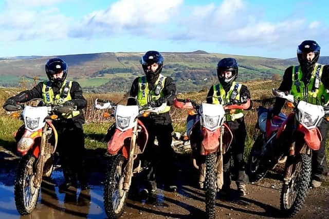 Some of the members of the new off-road motorbike police team.