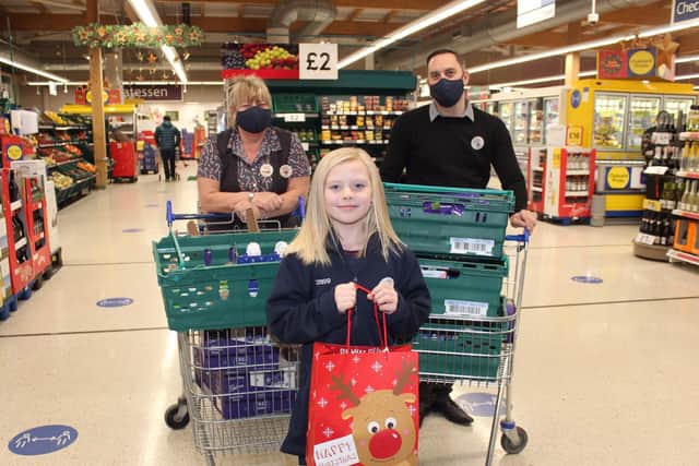 Ruby and store managers in Tesco Filey.