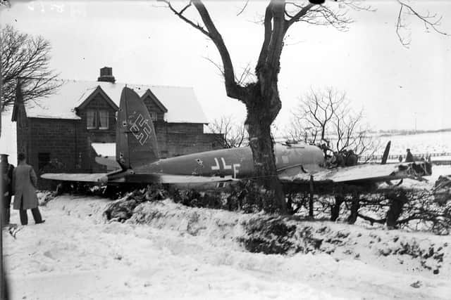 The Heinkel HE-111 bomber was the first to be downed over English soil in World War Two and crash-landed at Bannial Flatt.