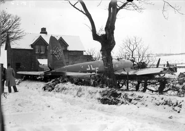 The Heinkel HE-111 bomber was the first to be downed over English soil in World War Two and crash-landed at Bannial Flatt.
