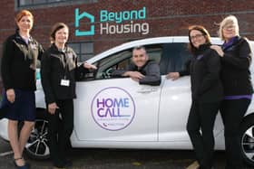 Beyond Housing’s Jason Lowe is pictured with the HomeCall team.