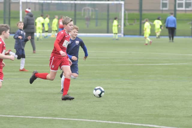 Finlay Sayers-Barker scored a hat-trick for Scarborough Athletic Under-12s at Doncaster Elite
