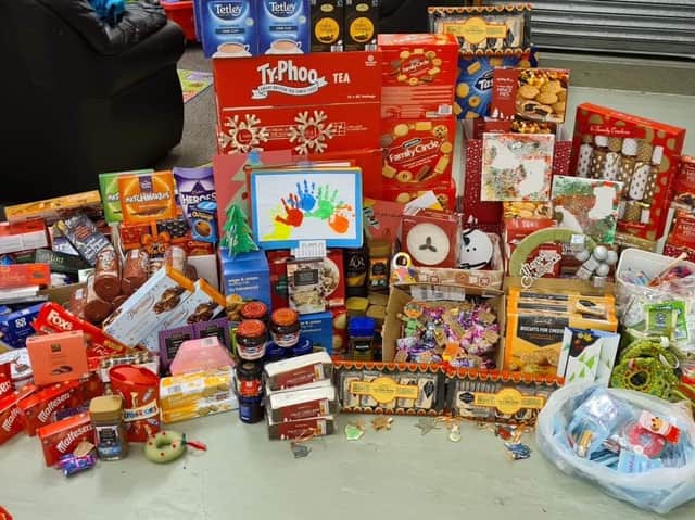 Just a few of the items collected for the 'Let's leave no-one behind this Christmas ' campaign'
