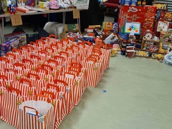 Just a few of the items collected for the 'Let's leave no-one behind this Christmas ' campaign'