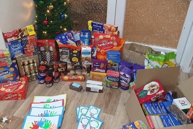 Just a few of the items collected for the 'Let's leave no-one behind this Christmas ' campaign'