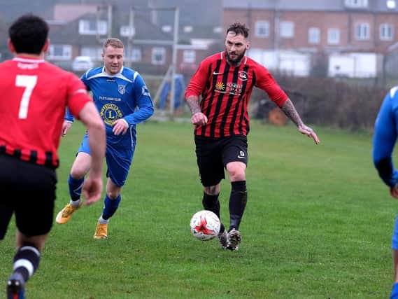 Martin Cooper in action for West Pier against Filey Town last weekend.