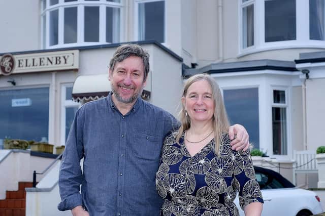 Tony and Paula Bates outside Hotel Ellenby