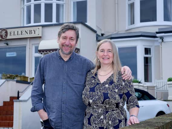 Tony and Paula Bates outside Hotel Ellenby