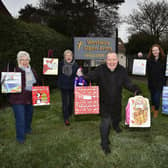 East Ayton church have collected gifts for Eastfield children to hand in at Westway Open Arms. (L-R): Christine Derrington, Angela Adams, Rev Andrew Moreland, Rev Sam Taylor, and Yvonne Quinsey. pic Richard Ponter