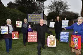 East Ayton church have collected gifts for Eastfield children to hand in at Westway Open Arms. (L-R): Christine Derrington, Angela Adams, Rev Andrew Moreland, Rev Sam Taylor, and Yvonne Quinsey. pic Richard Ponter