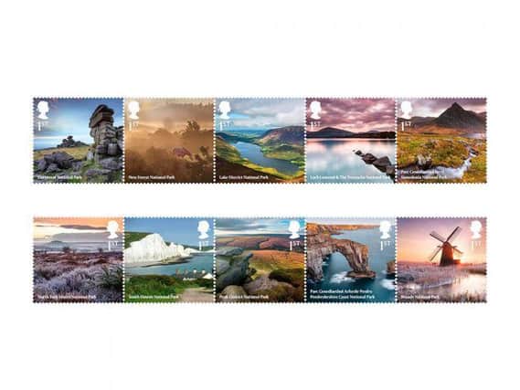 The stamps celebrate the 70th anniversary of the first National Park - Pic: Royal Mail