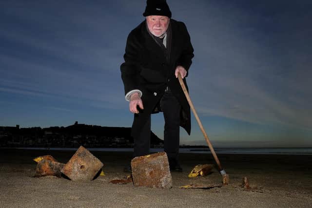 Noel Barron found the bases whilst out with his grandson.