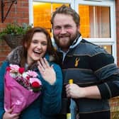 Matt Roberts proposed to Lauren Holmes as they moved into their new home.