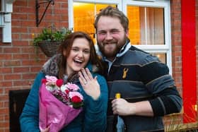 Matt Roberts proposed to Lauren Holmes as they moved into their new home.