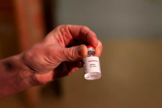 Vial of the Oxford University/AstraZeneca vaccine