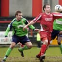 Jamie Vermiglio in action for Scarborough FC.