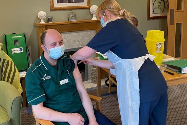 Staff and residents of Scarborough care homes get their jabs.