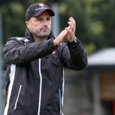 Boro boss Darren Kelly on the touchline during his side’s draw at FC United of Manchester