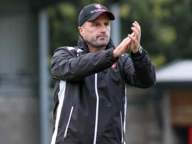 Boro boss Darren Kelly on the touchline during his side’s draw at FC United of Manchester