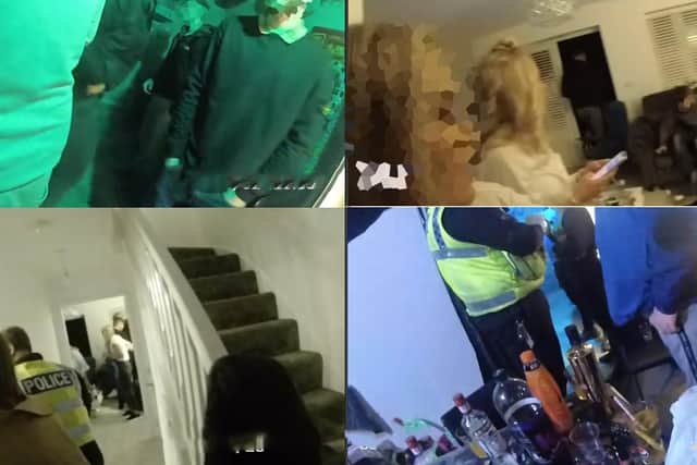 Images, released by Scarborough Police, of house parties in Scarborough.
