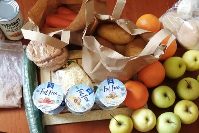 The free school meal package provided to a Scarborough parent.