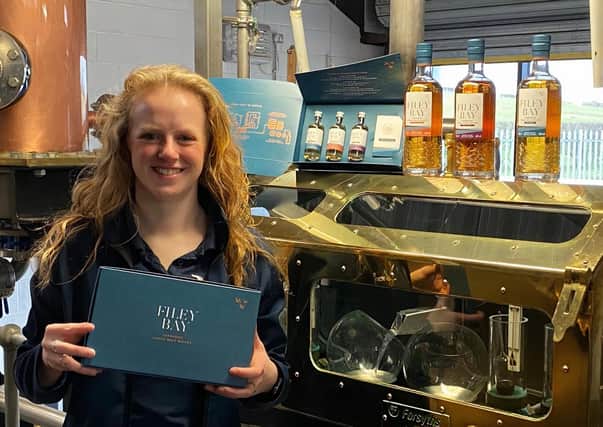 Libby Barmby is pictured with the Filey Bay Tasting Set.