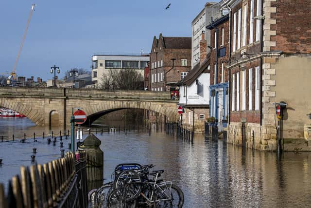 This is what it looks like in York as the River Ouse begins to flood as storm Christoph rolls in.