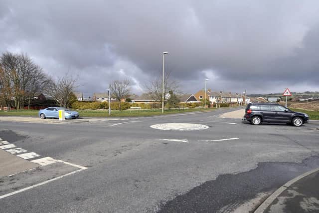 The Stoney Haggs Road mini-roundabout in Seamer, pictured in 2018.